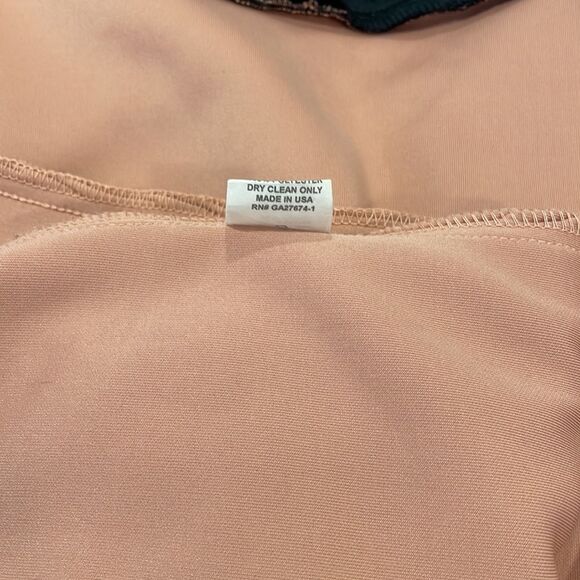 EVA FRANCO Anthropologie black pink lace sheer front midi cocktail dress S - Picture 9 of 9